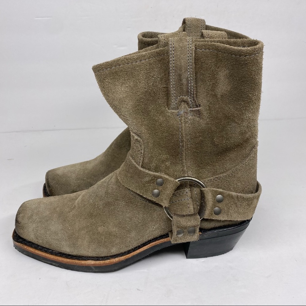 Frye Taupe Suede Harness 8R Short Boots - Picture 3 of 6